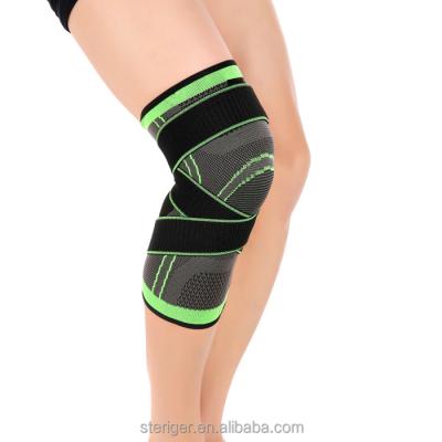 China Adjustable High Quality Nylon Elastic Knee Compression Sleeve With Straps For Sports for sale