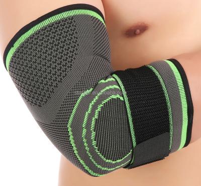 China Comfortable Knitting 3D Elbow Brace With Tape Elbow Support for sale