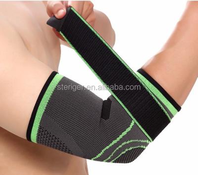 China Factory price adjustable nylon and spandex elbow compression sleeve with straps for sale