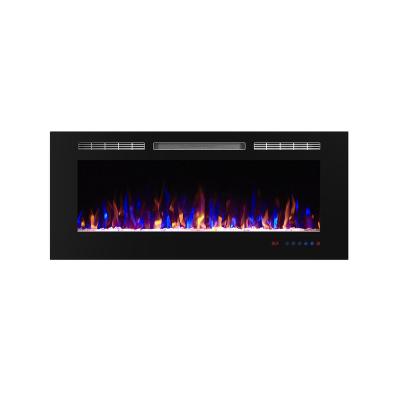 China LED Display Luxstar 72 Modern Electric Fireplace, Recessed Fireplace with Remote Control, Touch Screen, Logset and Crystal, 750/1500W, Black for sale