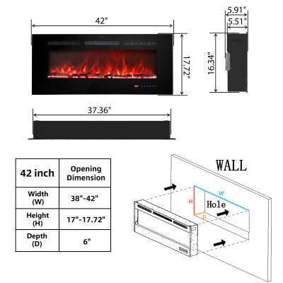 China LED Flame Lights Manufacturer Home Comfort Decor Luxstar 42 Inch Wall Heaters With Many Colors Note Flame for sale