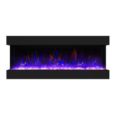 China Hotel LUXSTAR 40 50 60 72 Inch 3 Sides Heater Realistic 3D LED FlameCustomized Electric Fireplace With Remote Control for sale