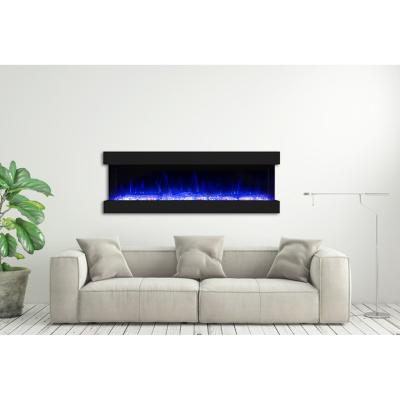 China Indoor Hotel LUXSTAR 3 Sided Electric Fireplace With Realistic Fire Chimney for sale