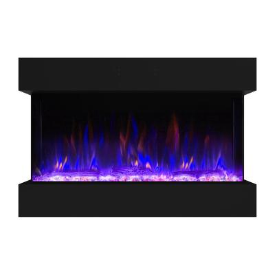 China Hotel LUXSTARElectric Fire Place Wall Recessed 3 Sided Fireplace Realistic Electric Fireplaces Heater Remote Control 3D LED Flame for sale