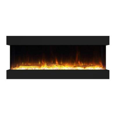 China Hotel LUXSTAR 40 50 60 Inch 3 Sides Electric Fireplace With LED Artificial Realistic Flame for sale