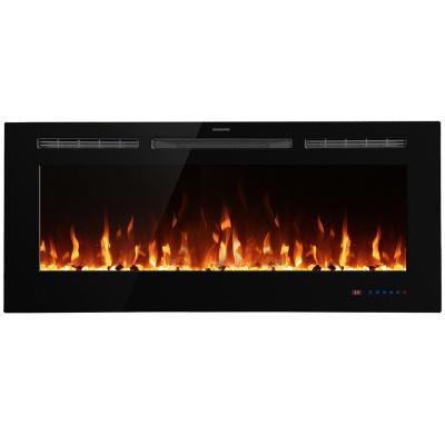 China Hotel Wall Mounted Fireplace LUXSTAR Heater Vent Top, Timer & Outdoor, Log & Crystal, Touch Screen, 1500/750W for sale