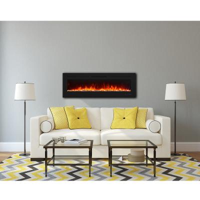 China Hotel LUXSTAR Flat Panel 20-240V 2000W Free Insert Electric Fireplace with Digital Display for sale