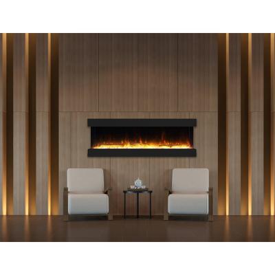 China Factory Wholesale Insert Modern Luxury Decoration Hotel LUXSTAR Realistic Flame 3 LED Sided Electric Fireplaces for sale