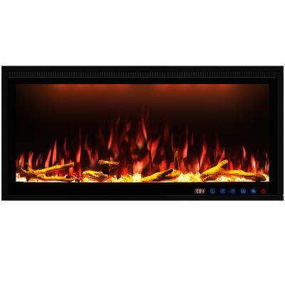 China Real Flame Effect Luxstar 42 Inch Media Fireplace Heater 1.5kw WIFI Built-in Wall Decor LED Wood Burning Indoor Electric Remote Control Flame for sale