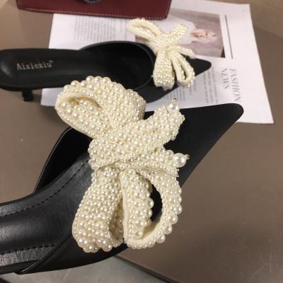 China Fashion Sexy Snake Print Breathable Open-Toed Pointed Toe Summer Stiletto Sandals Heels Slippers For Women for sale