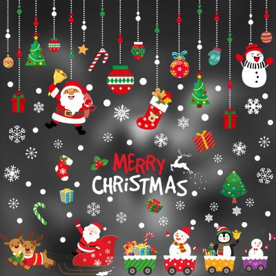 China Christmas Decoration 2020 Christmas Decoration New Year Wall Decor Decals Merry Christmas Home Window Decoration Glass Stickers for sale