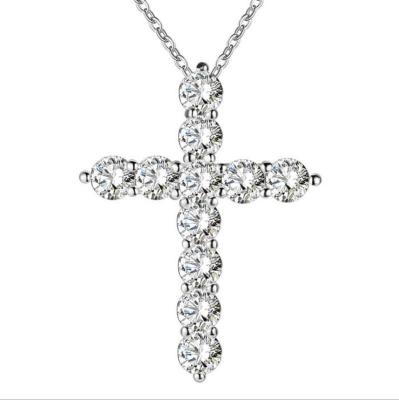 China Fashion Trendy Crystal Zircon Jewelry Designs Wedding Diamond Cross Necklaces for sale