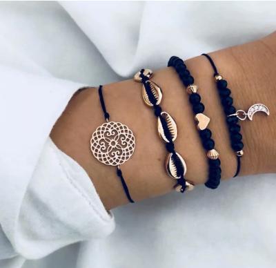 China XUNBEI casual crystal pendant bracelets sets boho heart moon heart bracelet Bohemian casual/charm sporty/crystal string sporty for sale