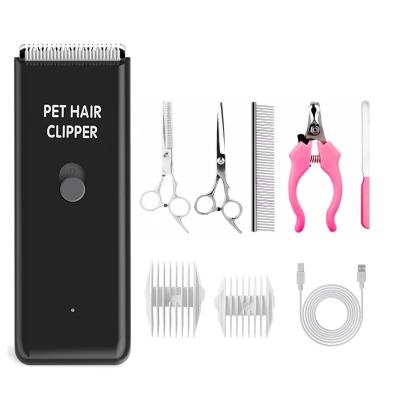 China Viable Rechargeable Electric Cat Pet Hair Trimmer Cutter USB Dog Grooming Razor Clippers Kit Set with Comb and 4 Extra Tools for sale