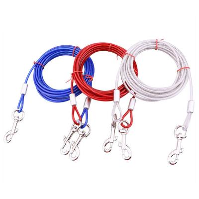 China Convenient stakes using long dog lead and viable 9MM x 45cm 10m cable Dog Tie Out and Stake for outdoor garden and camping for sale