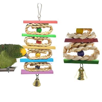 China Viable Parrot Supplies Pet Bird Toys Bite Toys Corn Skin Color Beads Twist Climbing Toys for sale