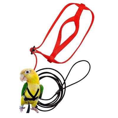 China Viable Soft Bird Harness Adjustable 7colors 5 Sizes Parrot Pets Outdoor Flying Training Harness for sale