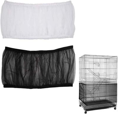 China Viable Net Cover Pet Cage Feeding Guard Mesh Bird Cage Seed Catcher Birdcage Skirt Anti Spread Gauze Elastic Rope for sale