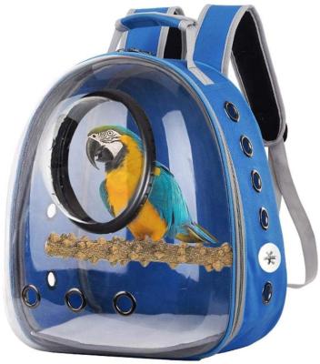 China Viable Backpack Bubble Bird Travel Carrier Backpack Bird Carrier with Perch Parrot Travel Birdcage Lightweight Backpack for sale