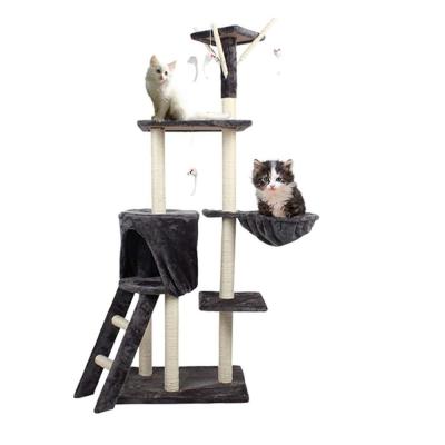 China Cat Tree Condo Tower Kitty Living Furniture Kitten Play House with Scratching Post, Hammock for sale