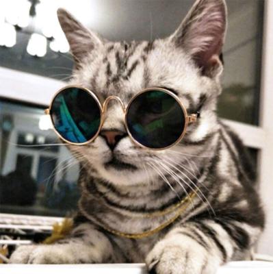 China Cute and Funny Classic Pet Metal Sunglasses Retro Circular Prince Viable Sunglasses for Cats or Small Dogs Fashion Costume for sale