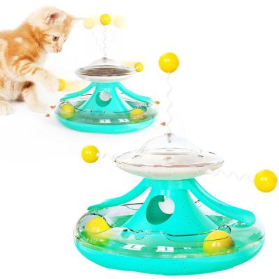 China Viable Cats Toys Balls With Stick Cat Supplies Cat Toy Roller Roller Interactive Rotating Puzzle Kitten Fun Mental Physical Exercise for sale