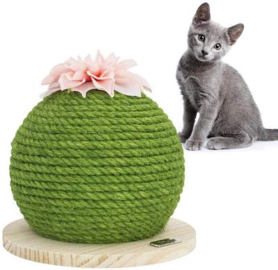 China Viable Cactus Cat Scratching Toy Cat Gripper Interactive Grinding Claws With Flowers Durable Fun Gifts With Cat Balls Kittens And for sale