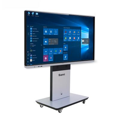 China School Floor Teaching Stand Digital Glass Touch Screen All In One LCD Electronic Writing 98 Inch Interactive Smart Board For Classroom for sale