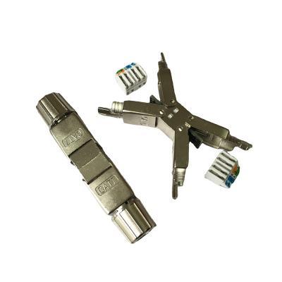 China Networking RJ45 Cat7 Metal Toolless Connector For Cat7 STP Cable Junction for sale