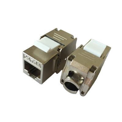 China Zinc Alloy RJ45 STP 180 Degree Trapezoidal Cat6a Jack Ftp for sale