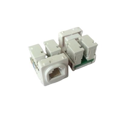 China Trapezoidal Structure Cabling System Model 90 Australian Degree RJ45 Cat5e UTP Jack For Australia Market for sale