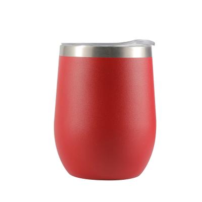 China Sustainable Professional Manufacture Stainless Steel Spill Proof 12oz Eggshell Wine Bottle Tumbler With Lid for sale