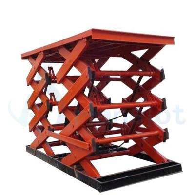 China Widely 1ton 2ton 3ton 5ton 10 Ton Hydraulic Electric Warehouse Cargo Scissor Lift for sale