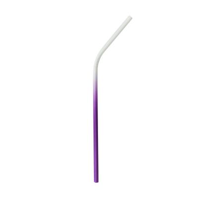 China Viable promotional good quality white gradient reusable hot sale stainless steel drinking straw for sale