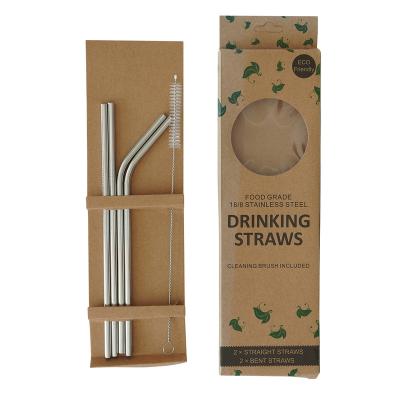 China Viable Promotional Good Quality Silver Hot Sale Bar Metal Straw Set for sale