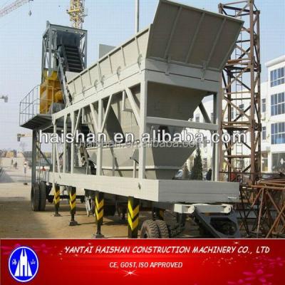 China 25m3/h Mobile Concrete Mixing Plant 800L for sale