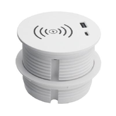 China Staples Residential / General Purpose Recessed Round Wireless Power Charger Hidden Socket With Cover for sale