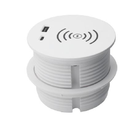 China Residential / General Purpose Rechargeable Desktop Recessed Extension Radio Charging Round Power Outlets for sale