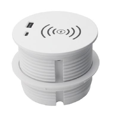 China Residential / General Purpose Wholesale Customized Office Recessed Pop Up Smart Wireless Charger Round Power Socket for sale