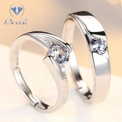 China Fashion Couple Ring Valentine Gift Engagement Ring 925 Sterling Silver Ring Valentine Simple for sale