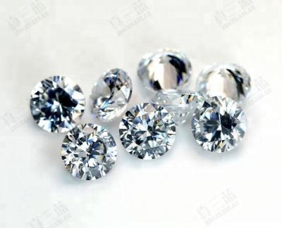 China Wholesale High Quality Factory Price White Synthetic Wholesale White Zircon 5.68mm CZ Diamond Cut Round Cubic Zirconia Stone Game Or Fire Color 5A for sale