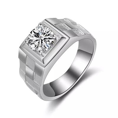 China Jewelry Decorations Simple Style Pave Setting Moissanite Gemstone 3 Grams Gold Man Ring Price Man for sale