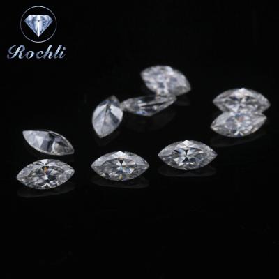 China Fire Wholesale 2ct D Color VVS Color Play Or Marquis Cut White Moissanite 6*12mm Lab Grown Diamond for sale