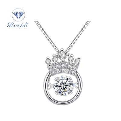 China 2018 Trendy Fashion 925 Silver Jewelry, Luxury Silver Chain Pendant Necklace Diamond Crown Silver Necklace for sale