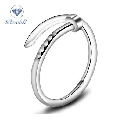 China Fashion Trendy Women Polished Screw Ring Silver Ring Adjustable for sale