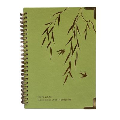 China Wholesale Eco-Friendly Waterproof Spiral Notebook Printing Custom A5 Journal Planner Hardcover Notebook With Gold Corner for sale