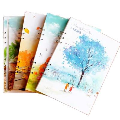 China Hardcover 3 Rings Rings Sketchbook Promotional Notebook A4 for sale