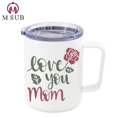 China PORTABLE Vacuum Stainless Steel Sublimation Mugs Tumbler With Handle And Lid for sale