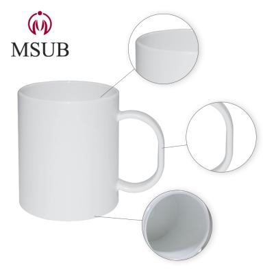 China 11oz Viable Wholesale White Polymer Material Mug Bulk Sublimation Human Safe Products for sale