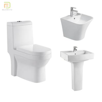 China Double-Flow Wholesale Toilet Bowl Sink Bathroom Cheap Floor Standing White Ceramic Toilet Set for sale